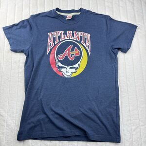 Homage x Grateful Dead MLB Atlanta Braves T-Shirt Unisex Men's M Navy Skull